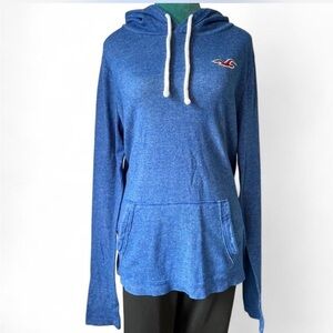Hollister Blue Pullover Hoodie Y2k Lightweight